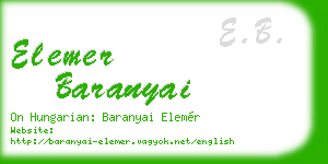 elemer baranyai business card